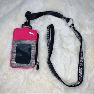 ★ PINK lanyard with card holder ★